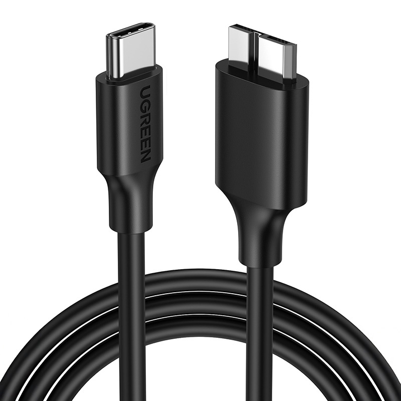 Kabel UGREEN US312 Micro-B USB 3.0-USB-C 1m (czarny)