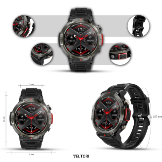 Smartwatch VELTORI VT140-1 Czarny Pasek Silikonowy - 10