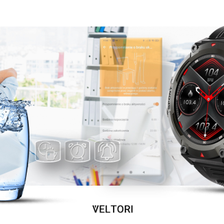 Smartwatch VELTORI VT140-1 Czarny Pasek Silikonowy - 12