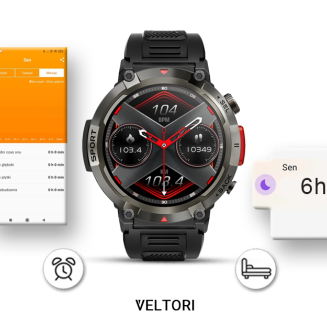 Smartwatch VELTORI VT140-1 Czarny Pasek Silikonowy - 13