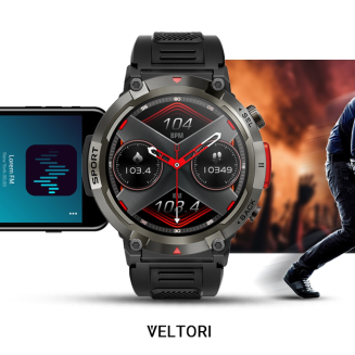 Smartwatch VELTORI VT140-1 Czarny Pasek Silikonowy - 20