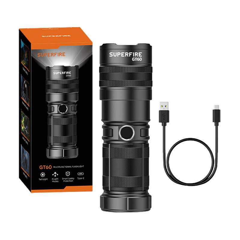  SUPERFIRE GT60 flashlight, 2600lm light output, USB-C