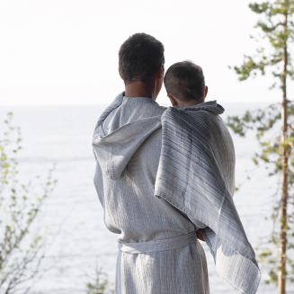  Lapuan Kankurit Terva bathrobe with hood white-gray S - 4