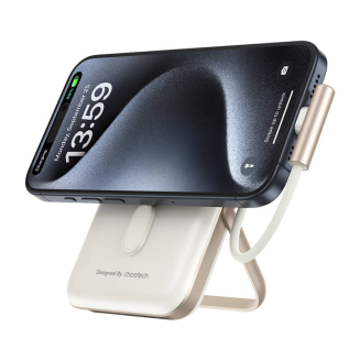 Powerbank magnetyczny Choetech B735 10000mAh 20W PD + kabel USB-C (biały) - 2