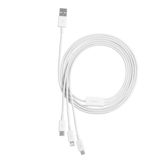 Kabel USB 3w1 Baseus Superior Series, USB do micro USB / USB-C / Lightning, 3.5A, 1.5m (biały) - 6