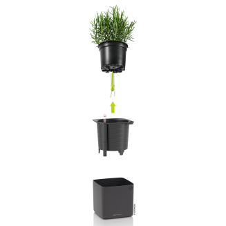  Lechuza Cube Glossy 14 herb pot | 16 glossy anthracite - 2