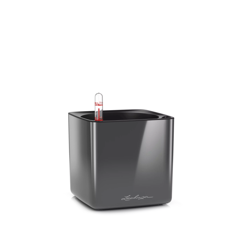  Lechuza Cube Glossy 14 herb pot | 16 glossy anthracite