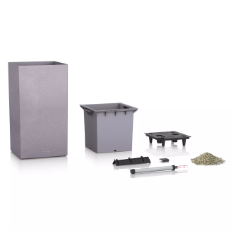 Lechuza Canto Stone planter 30 stone gray column - 2