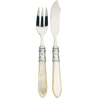 Zestaw do serwowania ryb Casa Bugatti Aladdin Ivory/Steel 12 cz. - 2