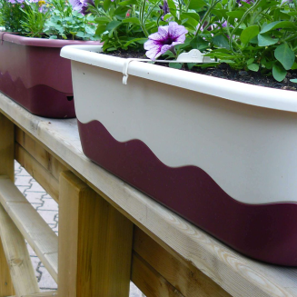 PLASTIA MARETA Donica samonawadniająca prostokątna 80x20 cm beżowy - 2