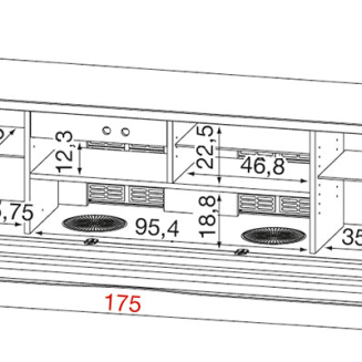 Stolik RTV Munari Modena 175x50x53cm 4 kolory - 11