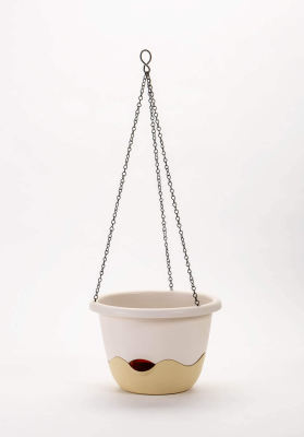 PLASTIA MARETA Donica samonawadniająca okrągła 25 cm kremowy