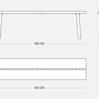 Ławka ogrodowa Fatboy Fred's Bench Light Grey 160x40x46 cm - 16