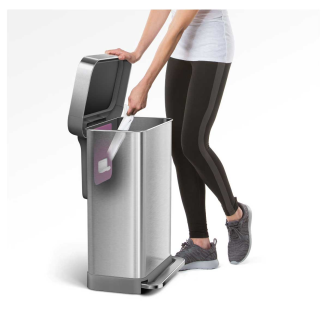 Kosz z kieszenią na worki Simplehuman 55 l stalowy FPP - 3