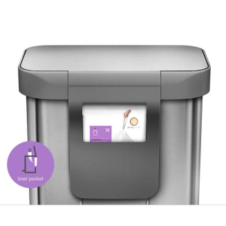 Kosz z kieszenią na worki Simplehuman 55 l stalowy FPP - 7