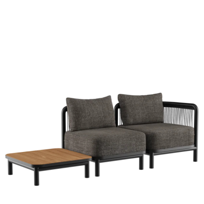 SACKit Kirra Lounge Sofa 2 Seater Noir with SACKit Kirra Table