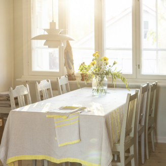 Obrus-narzuta Lapuan Kankurit Usva linen-yellow 150x260 cm - 3