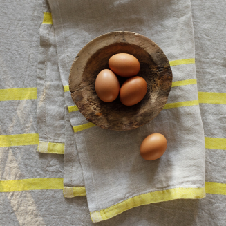 Obrus-narzuta Lapuan Kankurit Usva linen-yellow 150x260 cm - 5