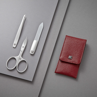Zestaw do manicure Zwilling Twinox czerwone skórzane etui 3 elementy - 7