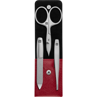 Zestaw do manicure Zwilling Twinox czerwone skórzane etui 3 elementy - 2