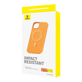  BASEUS Fauxther Series Magnetic Case iPhone 15 Plus (Orange) - 3
