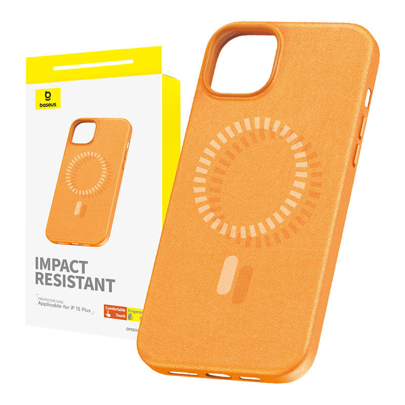  BASEUS Fauxther Series Magnetic Case iPhone 15 Plus (Orange)