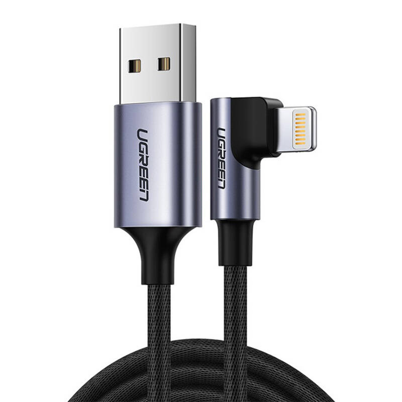 UGREEN US299 USB-A-Lightning Cable 1m Angled (Black)