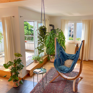  La Siesta Udine Organic Blue Zebra hammock chair with stand - 13