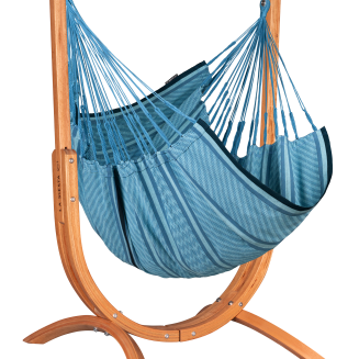 Fotel hamakowy ze stojakiem La Siesta Udine Organic Blue Zebra Comfort - 2