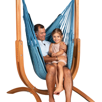  La Siesta Udine Organic Blue Zebra hammock chair with stand - 5