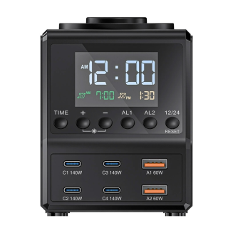 Budzik BLITZWOLF BW-FW10 z ładowarką 240W 2xUSB-A 4xUSB-C - 4