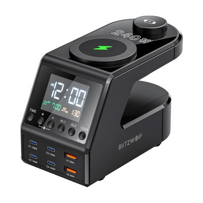 Budzik BLITZWOLF BW-FW10 z ładowarką 240W 2xUSB-A 4xUSB-C