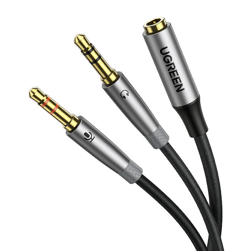  UGREEN AV193 audio adapter jack 3.5mm-2xjack 3.5mm (gray)