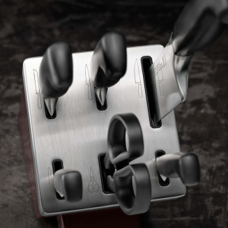 Zestaw 5 noży w bloku samoostrzącym z nożycami Zwilling Four Star Brown - 9