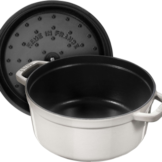  Staub round cast iron pot - 2.2 ltr, white truffle - 3