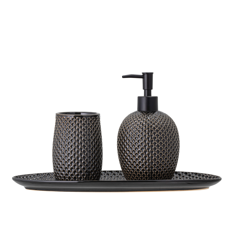 Zestaw dozownik+kubek+taca Bloomingville Hrin Grey | SZYBKA WYSYŁKA 24H | BESTSELLER