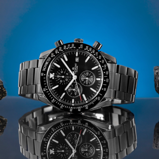 Zegarek Męski Giewont Chronograph Sapphire Czarny GW8720-B1 - 5