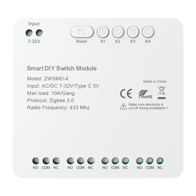  AVATTO ZWSMMD-4-32V ZigBee Relay 4-Channel DC 32V