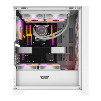 Obudowa komputerowa DARKFLASH DRX70 Mesh + 4 wentylatory RGB (biała) - 5