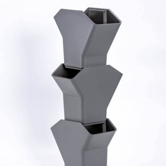 PLASTIA TREE 3-częściowa pionowa donica samonawadniająca szary - 6
