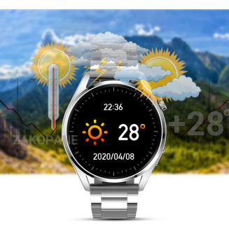 Smartwatch GIEWONT Vertex SmartCall GW450-5 Silver/Carbon Leather - 13
