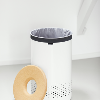 Kosz na pranie z korkową pokrywą Brabantia biały 60l - 2