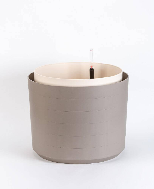 PLASTIA BERBERIS Donica samonawadniająca okrągła 46 cm jasnoszary