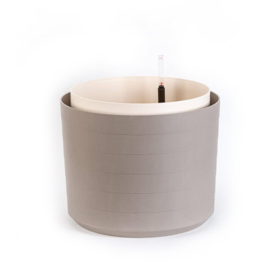 Duża donica samo-nawadniająca okrągła Urbalive Berberis jasnoszary 46 cm