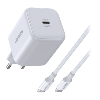 Ładowarka sieciowa Ugreen X524 USB-C, GaN, 45W + kabel 1m (biała) - 3