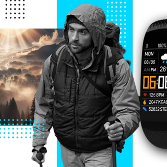 Smartwatch GIEWONT Czarno Niebieski 2 Paski GW200-7 - 10