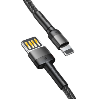 Kabel Lightning USB (dwustronny) Baseus Cafule 2,4A 1m (szaro-czarny) - 2