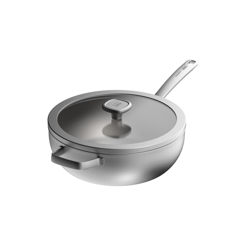 BergHOFF | Patelnia stir-fry z pokrywą Graphite stal nierdzewna z recykling 28  cm 4.9 l