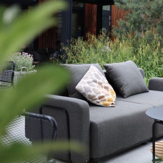 Sofa ogrodowa SACKit Cobana Lounge Sofa 2 Seater Grey z podłokietnikami i z pufą - 2