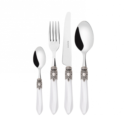 Zestaw sztućców obiadowych Casa Bugatti Oxford White/Old Silver 24 szt.